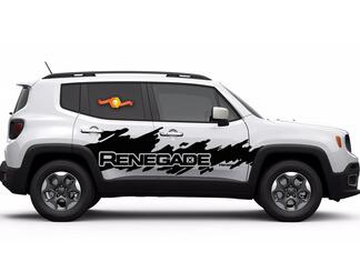 Jeep Renegade Side Splash Splatter Logo gráfico vinilo adhesivo reflectante
