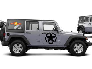 La calcomanía desgastada de la estrella del ejército se adapta al cuerpo gráfico de la capucha militar de vinilo grande de Jeep de 20 