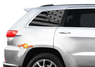 Juego de calcomanías de bandera - Se adapta a la ventana lateral de Jeep Grand Cherokee Laredo EE. UU. Americano
