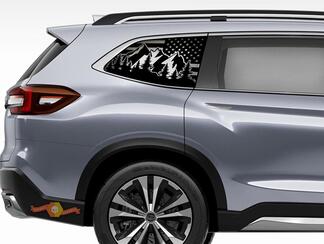 Subaru Ascenso al aire libre EE. UU. Flag calcomanías 2019 Side Windows Scene