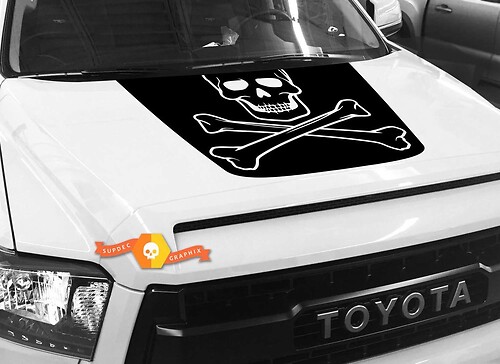 Calcomanía Vinilo de Calavera y Huesos Cruzados para Capó Toyota Tundra 2014-2018