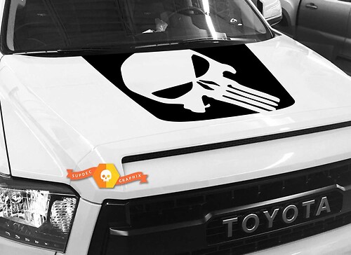 Calcomanía de vinilo con logo de Punisher para capó Toyota Tundra 2014-2018