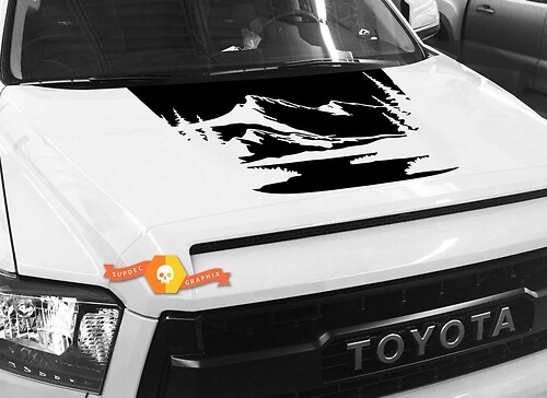 Calcomanía de Vinilo con Paisaje Montañoso para Capó para Toyota Tundra 2014-2018