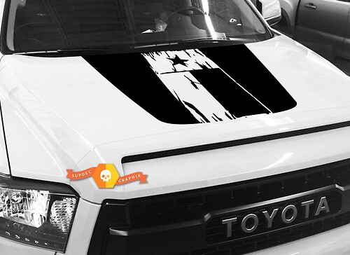 Adhesivo Vinilo de Bandera de Texas Vertical para Capó para Toyota Tundra 2014-2018