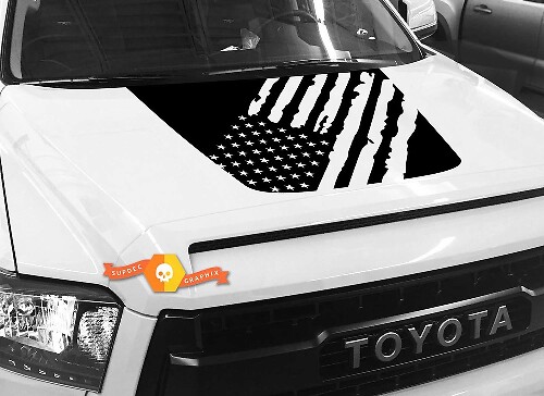 Calcomanía de capó de bandera de EE.UU. destrozada para Toyota Tundra 2014-2018