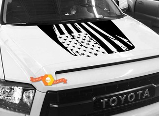 Calcomanía de gráficos de bandera desgastada de Hood USA para TOYOTA TUNDRA 2014 2015 2016 2017 2018 #9
