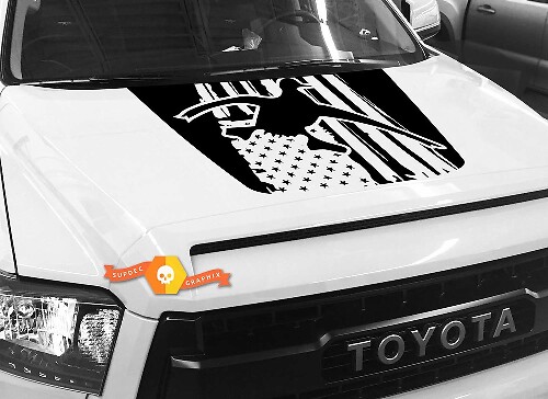 Vinilo adhesivo para capó con bandera USA desgastada para Toyota Tundra 2014-2018
