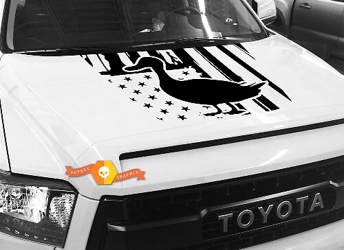 Vinilo adhesivo para capó con silueta de pato y bandera de Estados Unidos para Toyota Tundra 2014-2018