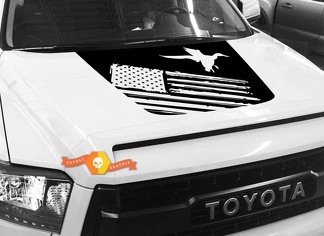 Calcomanía gráfica Hood USA Distressed Flag Duck para TOYOTA TUNDRA 2014 2015 2016 2017 2018 #19
