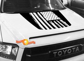 Calcomanía de gráficos de bandera desgastada de Hood USA para TOYOTA TUNDRA 2014 2015 2016 2017 2018 #23
