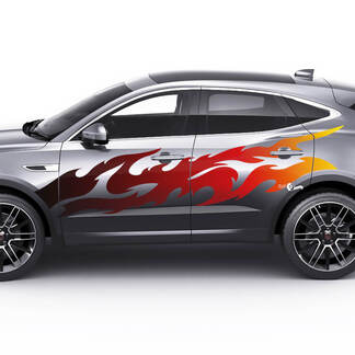 Jaguar E-Pace Side Flame Degradado Color Puertas Calcomanía gráfica Logotipo adhesivo
 1