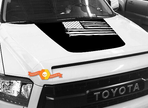 Calcomanía de vinilo para capó estilo apagón con bandera de EE. UU. para Toyota Tundra 2014-2018