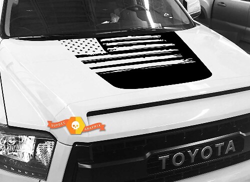 Vinilo adhesivo para capó con bandera americana estilo envejecido para Toyota Tundra 2014-2018