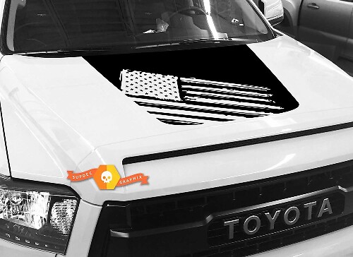 Calcomanía de vinilo para capó con bandera americana estilo blackout para Toyota Tundra 2014-2018