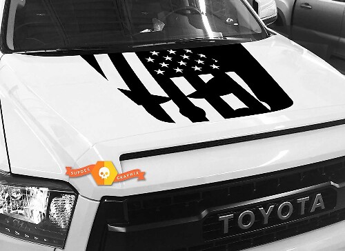 Pegatina de vinilo para capó estilo Punisher con bandera de EE. UU. para Toyota Tundra 2014-2018