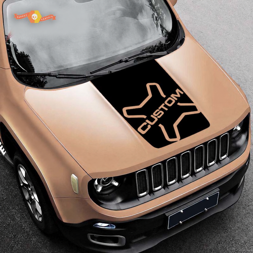 Vinilo adhesivo personalizada para capó negro para Jeep Renegade 2015-2019