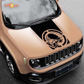 Calcomanía de vinilo para capó 2015-2019 Blackout militar Metal Mulisha Jeep Renegade vinilo gráfico EE. UU.
