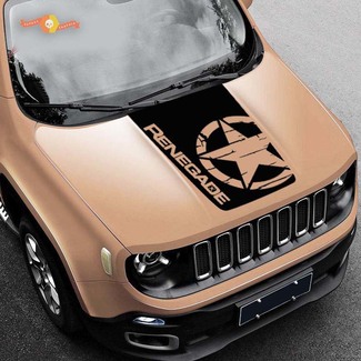 2015-2019 Blackout Distressed Star vinilo Hood calcomanía Jeep Renegade Military Army Graphic
