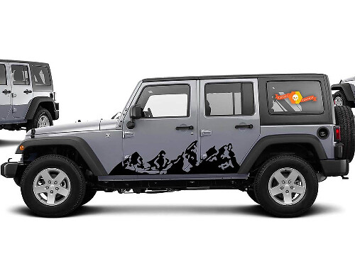 Kit de pegatinas laterales de vinilo para la gama Mountains para Jeep Wrangler