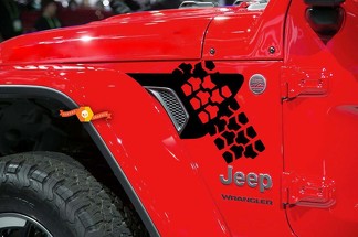 NUEVO Jeep Wrangler JL Rubicon Tire Tread Fender Vent Decal Kit 2018+
