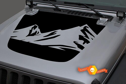 Pegatina adhesiva de vinilo para capó Mountains Blackout 2 para Jeep Wrangler JL