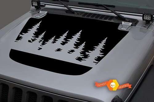 Calcomanía de vinilo para capó Forest Blackout para Jeep Wrangler JL 18-19
