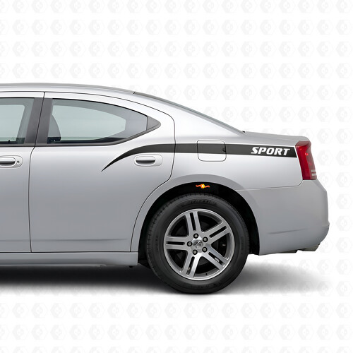 Pegatina adhesiva de vinilo con franjas curvas deportivas para la puerta de la caja para Dodge Charger 2006-2010