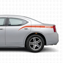 Pegatina adhesiva de vinilo con franjas curvas deportivas para la puerta de la caja para Dodge Charger 2006-2010_4