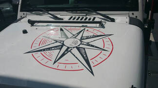2 colores Jeep Hood Decal Compass Sticker para cualquier automóvil
