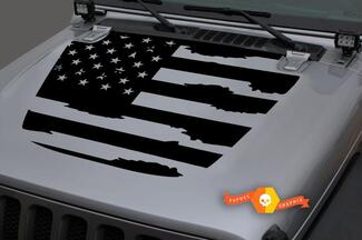 Jeep Hood Vinilo EE. UU. Bandera Blackout Calcomanía para 18-19 Wrangler JL#1
