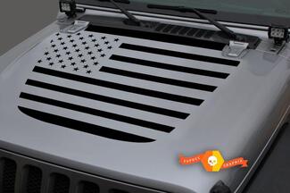 Jeep Hood Vinilo EE. UU. Bandera Blackout Calcomanía para 18-19 Wrangler JL#2
