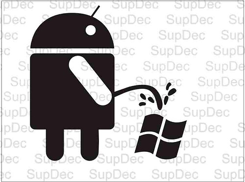 Android Humilla a Windows Vinilo Universal Calcomanía Pegatina