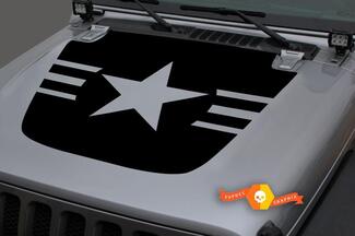 Jeep Hood vinilo USA ejército militar Star Punisher Blackout calcomanía pegatina para 18-19 Wrangler JL #4

