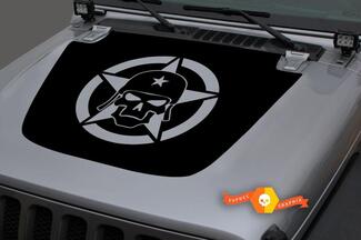 Jeep Hood vinilo militar estrella calavera Blackout calcomanía pegatina para 18-19 Wrangler JL #3
