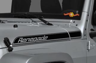 Jeep Wrangler Renegade Hood Side Stripes gráficos Kit de calcomanías CJ, TJ, YJ sticker
