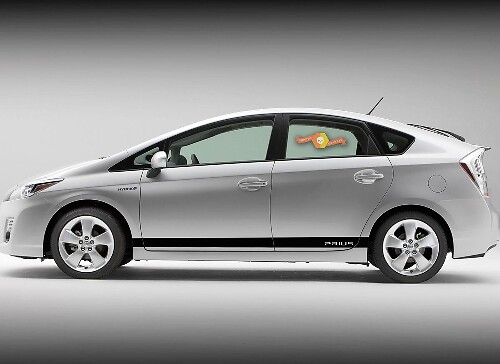 Calcomanías de vinilo con rayas laterales rectas para Toyota Prius XW30 2010-2015