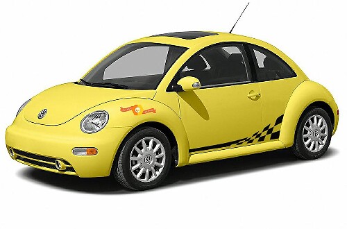 Vinilo adhesivo de franjas laterales con bandera a cuadros para Volkswagen Beetle 1998-2011