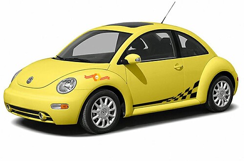 Volkswagen New Beetle 1998-2011 bandera a cuadros gráficos laterales pegatina calcomanía estilo Porsche
