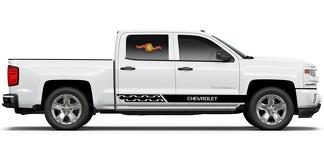 Chevrolet Silverado mk3 rayas laterales gráficos calcomanía panel de puerta calcomanía vinilo negro 1
