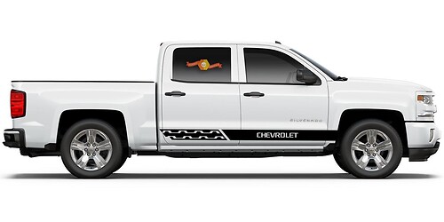 Chevrolet Silverado mk3 rayas laterales gráficos pegatina calcomanía panel de puerta pegatina vinilo negro 1
