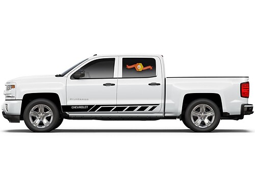 Chevrolet Silverado mk3 rayas laterales gráficos pegatina calcomanía panel de puerta pegatina vinilo negro 2
