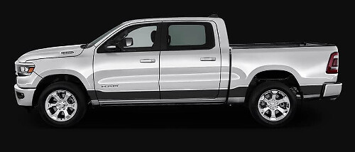 Calcomanía de vinilo con franja lateral recta para Dodge Ram 1500