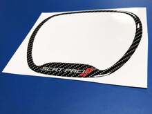 Anillo de ajuste del volante Scatpack rayas rojas pegatina abovedada de fibra de carbono calcomanía Dodge Charger Challenger Daytona
 2