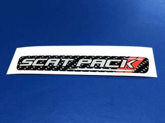 One Steering Wheel Scat Pack Emblema de fibra de carbono estilo calcomanía abovedada Scatpack
