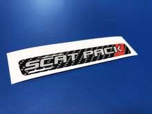 One Steering Wheel Scat Pack Emblema de fibra de carbono estilo calcomanía abovedada Scatpack
 2
