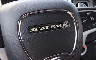 Volante Scat Pack Emblema gris calcomanía abovedada Challenger Charger Scatpack
