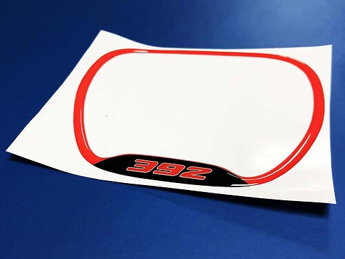 392 Red Domed Trim Ring — Adhesivo de vinilo (volante) para Dodge Challenger