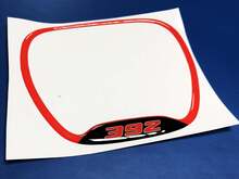 Anillo embellecedor del volante 392, emblema rojo en forma de cúpula, pegatina, calcomanía, cargador Challenger
 2