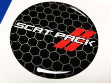 Scat Pack Red Fuel Door Insert emblema adhesivo adhesivo para Challenger Scatpack
 2