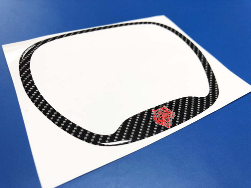 Anillo de ajuste del volante Hellcat, pegatina abovedada de fibra de carbono roja, calcomanía Dodge

